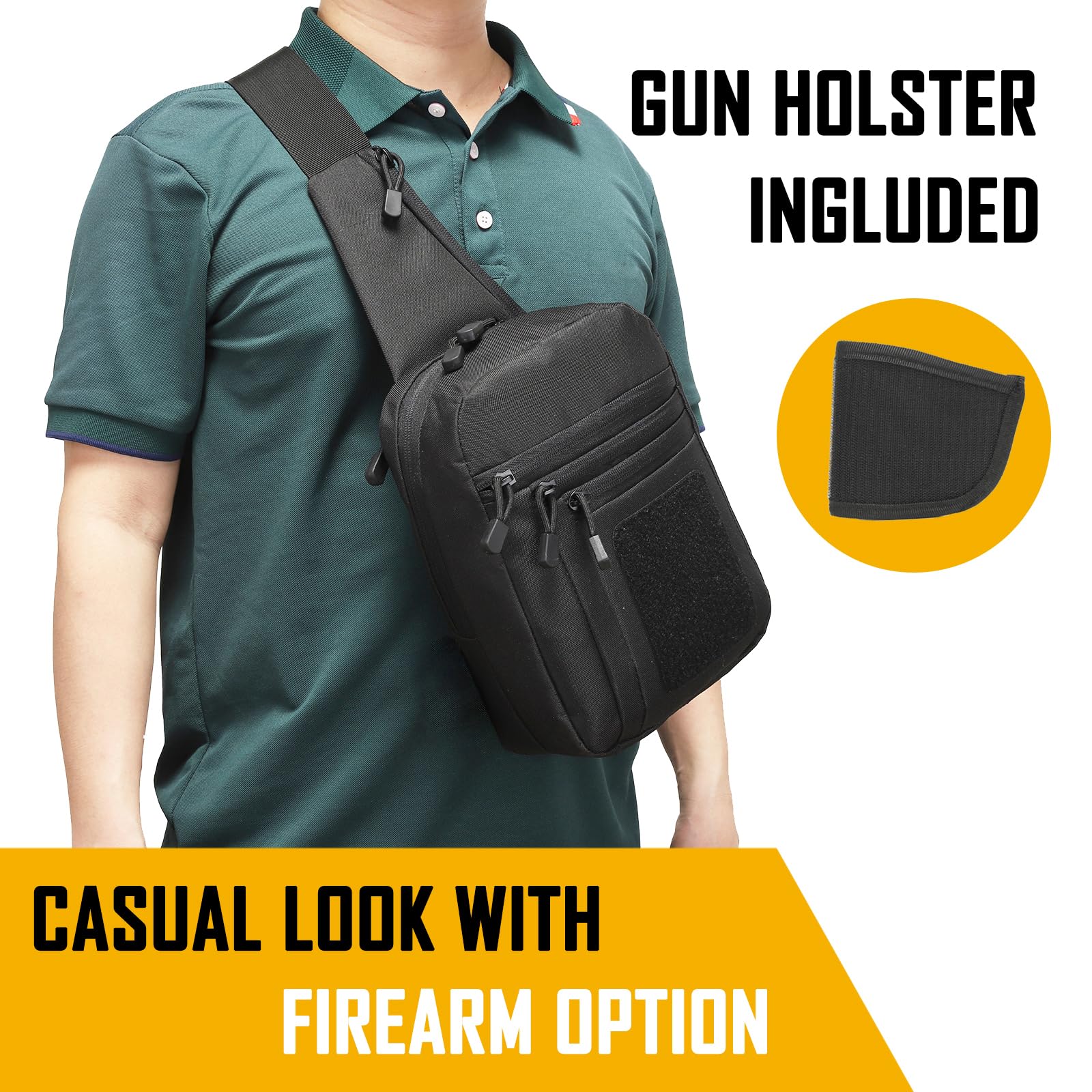 Edc Carry Gun - Bolsa crossbody de transporte oculta para